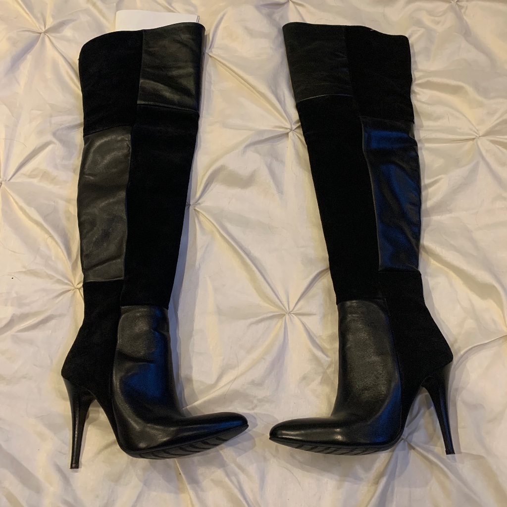 Black Leather/Suede Otk Boots Sz 8.5